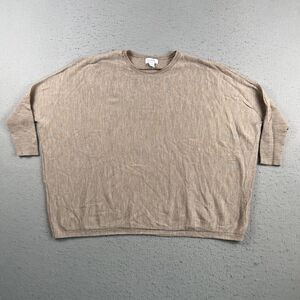 Kenar‎ Heathered Beige 100% Merino Wool Oversized Dolman Sleeve Sweater Small